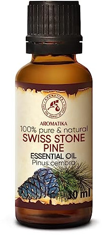 Zirbelkiefernöl 30 ml - Pinus Cembra - Naturliche & Reines Ätherisches Zirbenöl - Naturreines Öl aus der Zirbe - Frisches Aroma - Zirben Öl für Sauna - Aroma Diffuser - Duftlampe - Aromatherapie