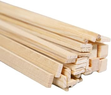 WANYI 100 Pièces Batonnet en Bois, 200 x 20 x 5mm Carrées Baguette pour Maquette DIY Projets d'Artisanat