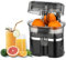 Exprimidor eléctrico de 100 W, exprimidor doble de cítricos de 400 ml con cortador de cítricos, exprimidor de naranja recién exprimido a mano, exprimidor portátil de prensado en frío for limón(Black)