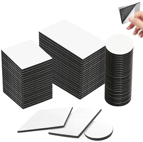 Minfuerang 70 Stück Doppelseitiges Klebepads Extra Starke Beidseitiges Klebeband Wasserfest Klebestreifen,Rückstandsfrei,Montagekleber für Zuhause,Büro,Auto (Polyethylen (PE))