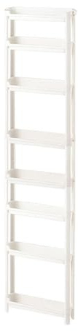 Slim Storage 8-Tier Utility Rack Narrow Organizer for Bathroom (No Wheels)