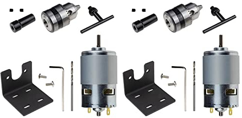 Janasiba 2X 775 Motor 10000U/Min DC 12V Drehmaschine 775 Motor mit Mini Hand Bohrer Futter und Fräsen Maschinen Halterung