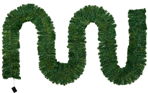 VIHBRAI Weihnachtsgirlande mit LED-Beleuchtung Weihnachtsdeko Outdoor 10M Girlande Weihnachten Beleuchtet Künstliche Tannengirlande für Weihnachtsbaum, Kamin, Treppengeländer und Haustürdekoratio