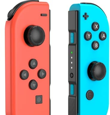 Mhwlhbx Replacement controller für Switch, Ersatz L/R Joycons Dual Vibration/Funktionssteuerung/Erwachen/Screenshot-Red Blue