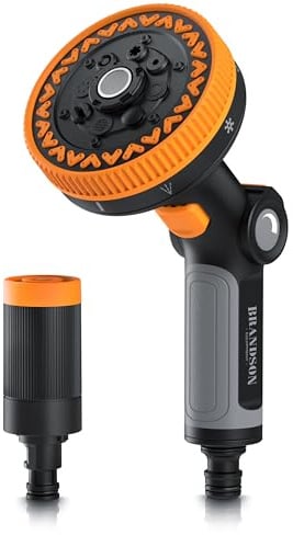 Brandson - Handbrause frostsicher 3/4 Zoll − Hochdruck Gartenbrause Garten - wechselbare Sprühköpfe – Multifunktionskopf 8 Sprühmuster – Hochdruck Jet Aufsatz
