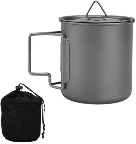 Hipzeepo Gobelet d'eau de Pique-Nique en Titane Ultraléger, Mug à Café de Camping, Conteneur à Bière 550ML