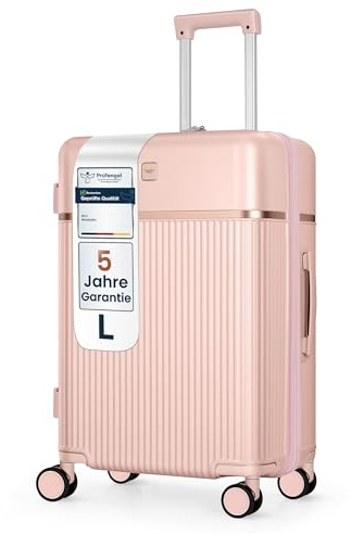 4FLY Leichter Premium Hartschalen-Reisekoffer L - Groß 65 cm (68L) – Trolley Koffer mit TSA-Schloss, 4 Spinner-Doppelrollen & Aluminium-Teleskopgriff, Aufgabegepäck Reisegepäck