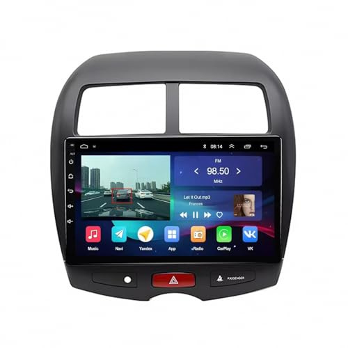 Pantalla Carplay para Mitsubishi ASX 2010-2016 HD Pantalla Tactil, Inalámbrica, Bluetooth, Navegación GPS, Radio Receptor FM, Display Airplay, 4 Nuclear 1G+16G