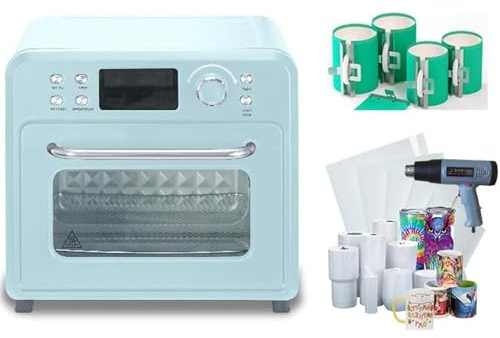 Caibendss Machine de Sublimation pour gobelets, Presse à Chaud Automatique 1400W, Chauffage à 360° avec Affichage numérique, pour la Sublimation de gobelets, Tasses et Mugs. 30L