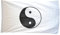 Flaggenfritze Fahne/Flagge Ying und Yang, weiß + gratis Sticker