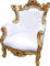 Casa Padrino Barock Sessel Al Capone Weiß/Gold - Antik Stil Wohnzimmermöbel