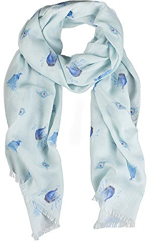 Wrendale Designs by Hannah Dale - Practically Perfect Lightweight Peacock Scarf - 70cm by 190cm