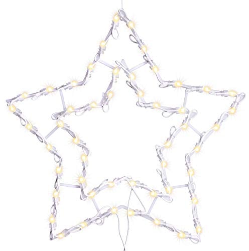 Weihnachtsstern 50 LED warm weiß Fensterbild Fensterschmuck Weihnachtsdeko Außendeko Fensterlicht Fensterstern Dekostern Leuchtstern Adventsstern