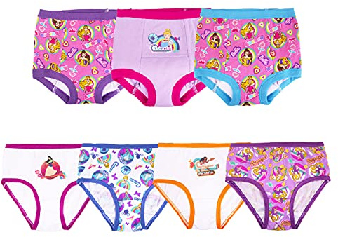 Disney Girls 3pk 4pk Underwear, Princess Panty (4) & Potty Training Pant (3) Combo, 3 Years (Pack of 7)