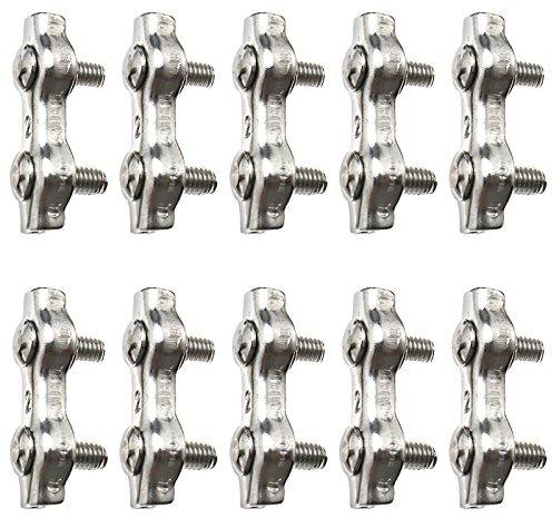 OTOTEC 10 x 2mm 304 Stainless Steel Duplex Wire Rope Grips Clamp Marine Grade Chandlery