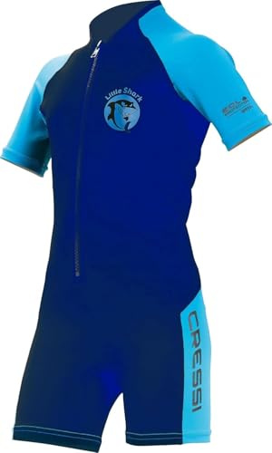 Cressi Little Shark Shorty Wetsuit - Monoshort infantil en tejido elástico y neopreno de 2 mm, Junior Unisex