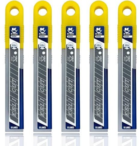 Lot de 50 Lames 9mm BLACK BLADE SK2 - Durée de vie 3 fois supérieure, Gravure Laser. (9mm)