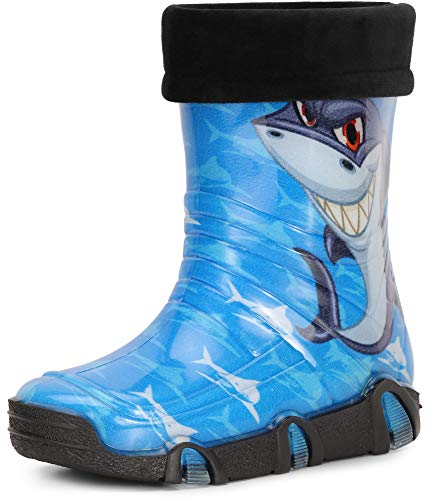 Ladeheid Stivali in Gomma Bambino e Bambina Swk42 (Blu Squalo Ragni 42, 21/22 EU)