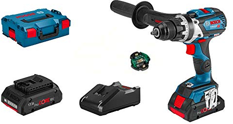 Trapano avvitatore a percussione Bosch Professional GSB 18 V-110 C + 2 batterie ProCORE18 V 4,0 Ah + caricatore GAL 18 V-40 + L-Boxx