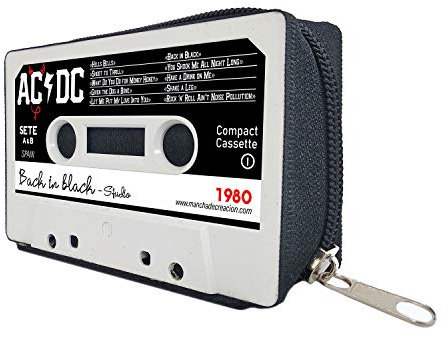 Porte-Monnaie Portefeuille Femme Homme Bourse Portefeuille zippé Porte Cartes rétro Vintage - Fait à la Main avec des Cassettes - Titulaire de la Carte Recyclage Mode Petite Taille Cadeau Original