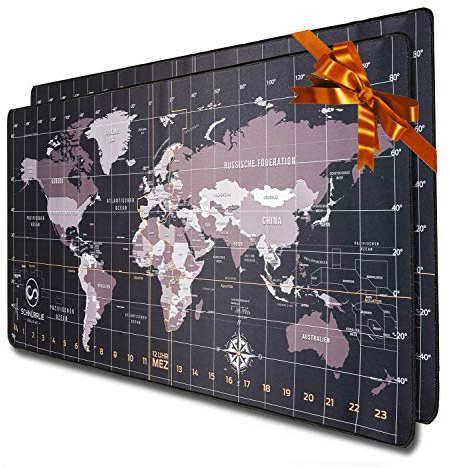 SCHNÜRRLIE Schreibtischunterlage - 2er Set Schreibunterlage für Schreibtisch - XXL Unterlage groß und abwischbar mit Kantenschutz