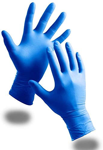 PACK OF 100 STRONG BLUE NITRILE GLOVES EXTRA LARGE SIZE - POWDER FREE LATEX FREE GLOVES Hypoallergenic Protective Thick Wear-Resistant Material. Multi-purpose use AQL 1.5 CLASS 1 MEDICAL GRADE (XL)