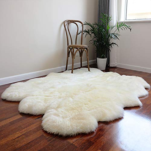 Altlue Lammfell Teppich Schaffell Echt Groß Fellteppich Flauschiger Fell Teppiche Lammfell Echt Groß Für Wohnzimmer Schlafzimmer (Size : 6p(150 * 200cm))