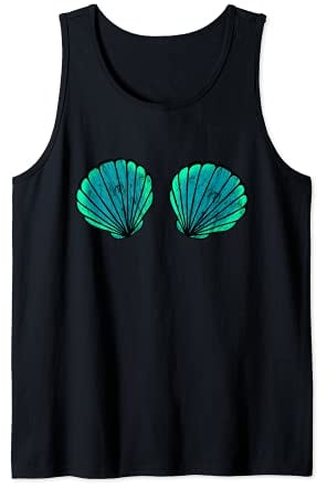 Nixe Meerjungfrau Muschel Nixen Bikini BH Strand Kostüm Tank Top