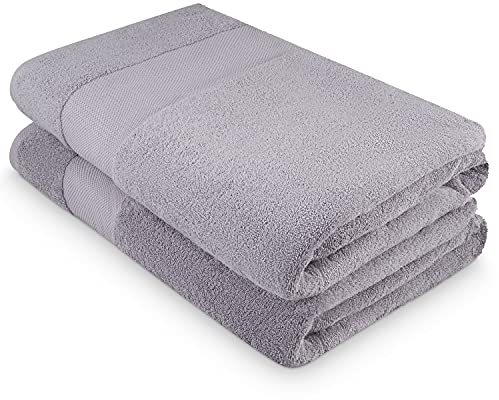ATEN Homeware Luxuriöse Badetücher aus ägyptischer Baumwolle, extra groß, 600 g/m², 2 Stück 80 x 170 cm, sehr saugfähiges und schnell trocknendes Handtuch-Set, superweiche Handtücher für Badezimmer