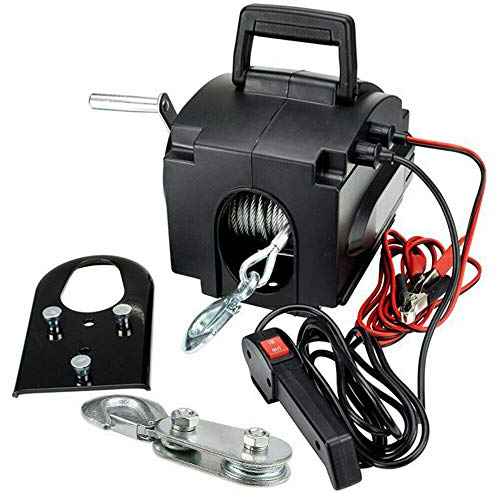 Cabrestante eléctrico portátil de 12 V, 907 kg, con mando a distancia