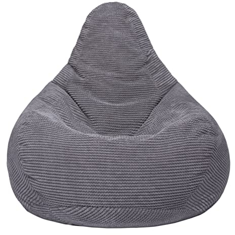 Loft 25 sitzsack Cord – Gaming sitzsack mit füllung, Komfortabler Bean Bag, sitzsack Erwachsene mit hohem Rücken,sitzsäcke,Bean Bag Chair Ergonomisches Design (Holzkohle, Sitzsack)