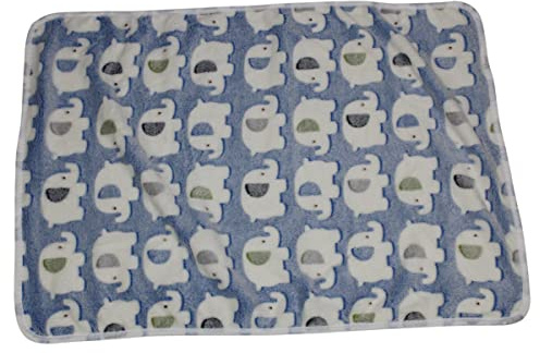 Pettimania Fleece Decke mit Elefanten-Motiv blau
