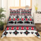 Homewish Azteken Bettwäsche Set 200 x 200 cm Southwestern Highland Cow Bettbezug Cowgirl Cowboy Longhorn Bull Cattle Bettbezug Western Animals Bettset Farmhouse Wildlife Boho Decor Schwarz Rot Grau