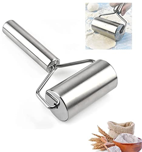Rouleau à Pâtisserie en Forme de T, Rouleau à Pâtisserie Anti-Rouille, Petit Rouleau à Pâtisserie en Acier Inoxydable, pour Fondant Pizza Gâteaux Pâtes et Pâte Brisée