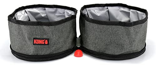 KONG Fold-Up Travel Bowl - Double Bowl Set.