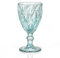 Set 6 bicchieri a calice in vetro colorato modello diamante per acqua, vino, bibita per lavastoviglie (verde)