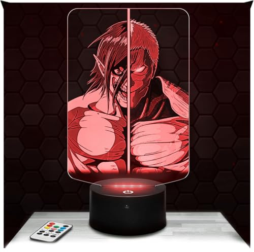 Lampephoto.fr - Lampada 3D Assalitore contro Corazzata, Luce Notturna Tattile Manga -Assalitore contro Corazzata, Illusione 3D Led, Idea Regalo di Natale per Ragazzi e Ragazze Lampada da Notte, Gadget