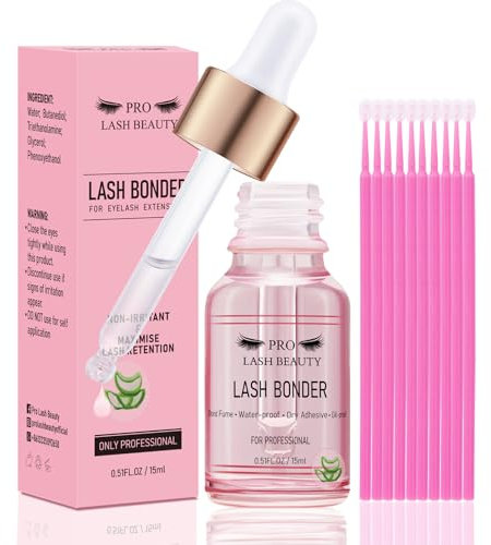 Lash Bonder for Eyelash Extensions Super Bonder Glue Accelerator Lash Extension Sealant Longer Retention Waterproof Oil-proof Special Dropper design for Dose Control(Aloe,15ml)