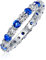 Bling Jewelry Kubikzirkonia Blau Weiß Wechselnder Stapelbarer CZ Ewigkeitsring Simulierter Saphir Sterlingsilber Februar Monat