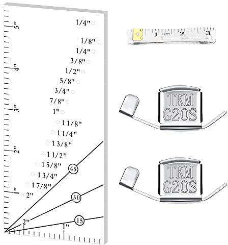 Favengo Lineal für die Nahtzugabe und 2 Magnetische Nahtführung für NäHmaschinen, Lineal zum Nähen von geraden Säumen und Perforierte Nahtlehre von 1/8 bis 2 Zoll für Steppdecken, Kleidung