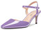 Castamere Donna Spillo Medio Tacco Heel Quadrata Punta Pumps Cinturino alla Caviglia Slingback da Matrimonio Ufficio Dress 6.5 CM Heels Viola 36 EU