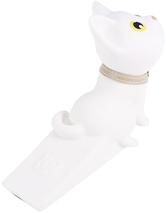 STOBOK Butée De Porte Chat Décorative Forme Animal Protection Sol Intérieur Blanc