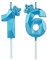 Geburtstagskerzen Zahlen 16 mit Krone，3D Kerzen Geburtstag für Kuchen geburtstagsdeko, Geburtstag Kerzen Zahlen, Geburtstagskerzen Kinder für Partys, Hochzeiten, Firmenfeiern, Jubiläen (Blau, #16)