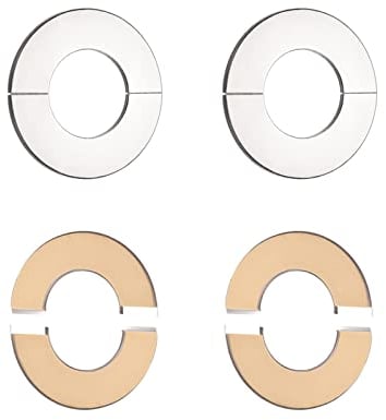 DTGN 66x6mm(DxT) Wand Teilen Flansch - 4Pack - Gut für Badezimmer Küche 28mm Durchm. Rohrleitung - Edelstahl Rund Schildchen Platte - Silberton