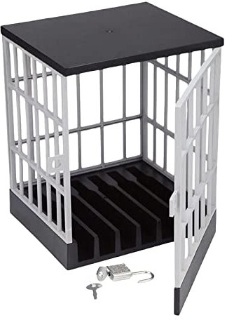 Mobile Phone Lock Box Jail Prison Novelty Gift for Kids Adults Phones Gray, 15 x 13 x 19 cm