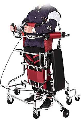 Lauflernhilfe für Senioren mit Sitz Höhenverstellung und 8-Rad Walker für Hemiplegie Rehabilitation Erwachsene Portable Walker Gehhilfe
