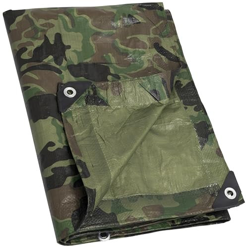 AERZETIX - C73184 - Lona de protección en Polipropileno con Ojales Efecto Camuflaje - Densidad 90 g/m² - 2.8x1.9 Metros - Impermeable Intemperie Camping Obra Trabajo