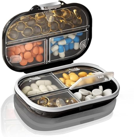 Ptyism Pastillero de viaje pill organizer viaje丨organizador de pastillas de viaje,pastillero caja pequeño Para viajes y uso diario, etc.