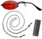 HSJZBQSM Hazbin Hotel Cosplay Alastor Requisiten Rote Perücke Monokular Brille Teufel Kalb Hörner Alastor Cosplay Zubehör (05, Einheitsgröße)