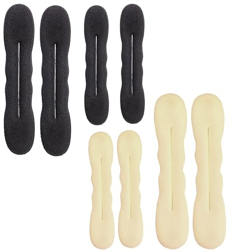 4PCS Dutt Maker Duttkissen Dutt Hilfe Einfach Zu Bedienen Flexibel Hergestellt Aus Hochdichtem Schwamm Mehrfach Biegen und Nicht Brechen Wiederverwendbar